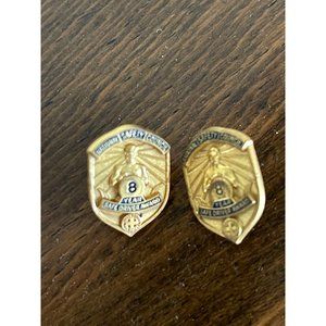 Two 8 Year National Safety Council Safe Driver Award Lapel Jacket Pin w/Screw Ba